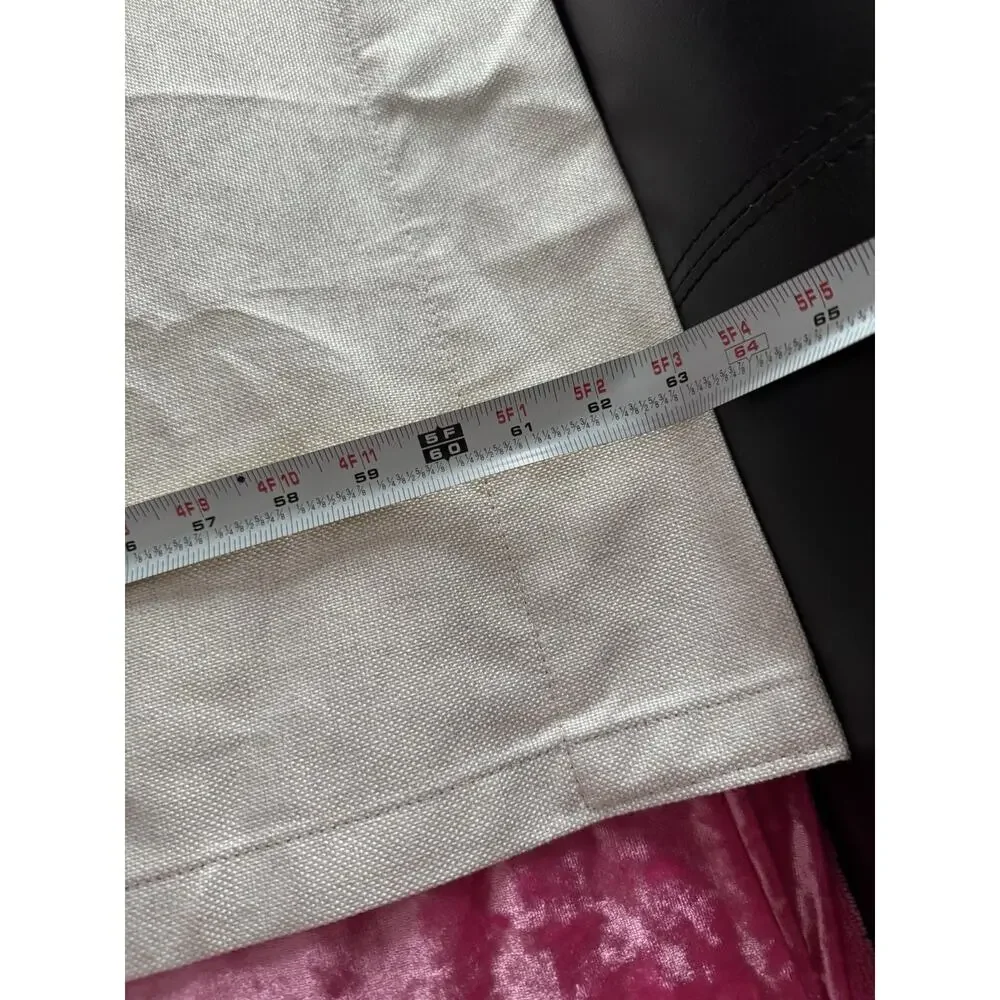 Set of 2 Curtains with hooks beige gray 63 x 50 in neutral
